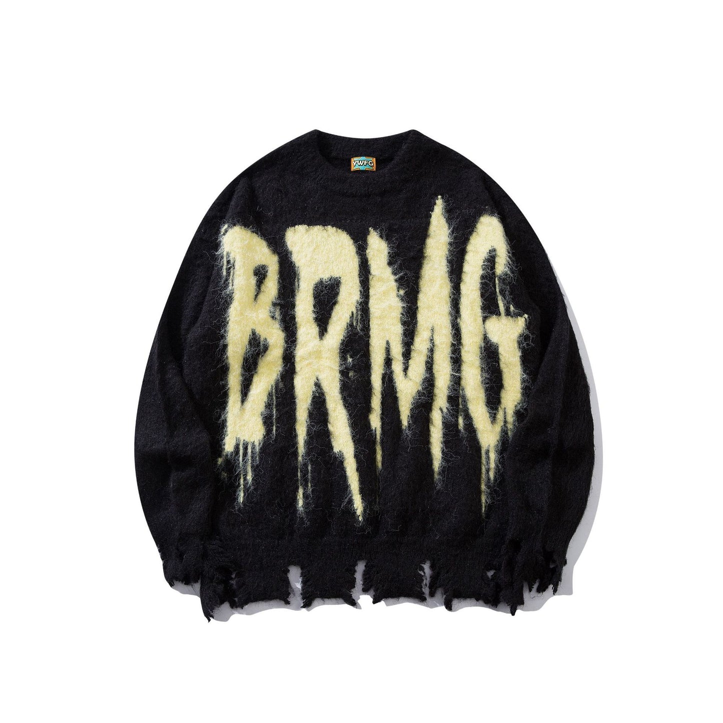 BRMG Retro Alphabet Knit Sweater Black S - VONVEX