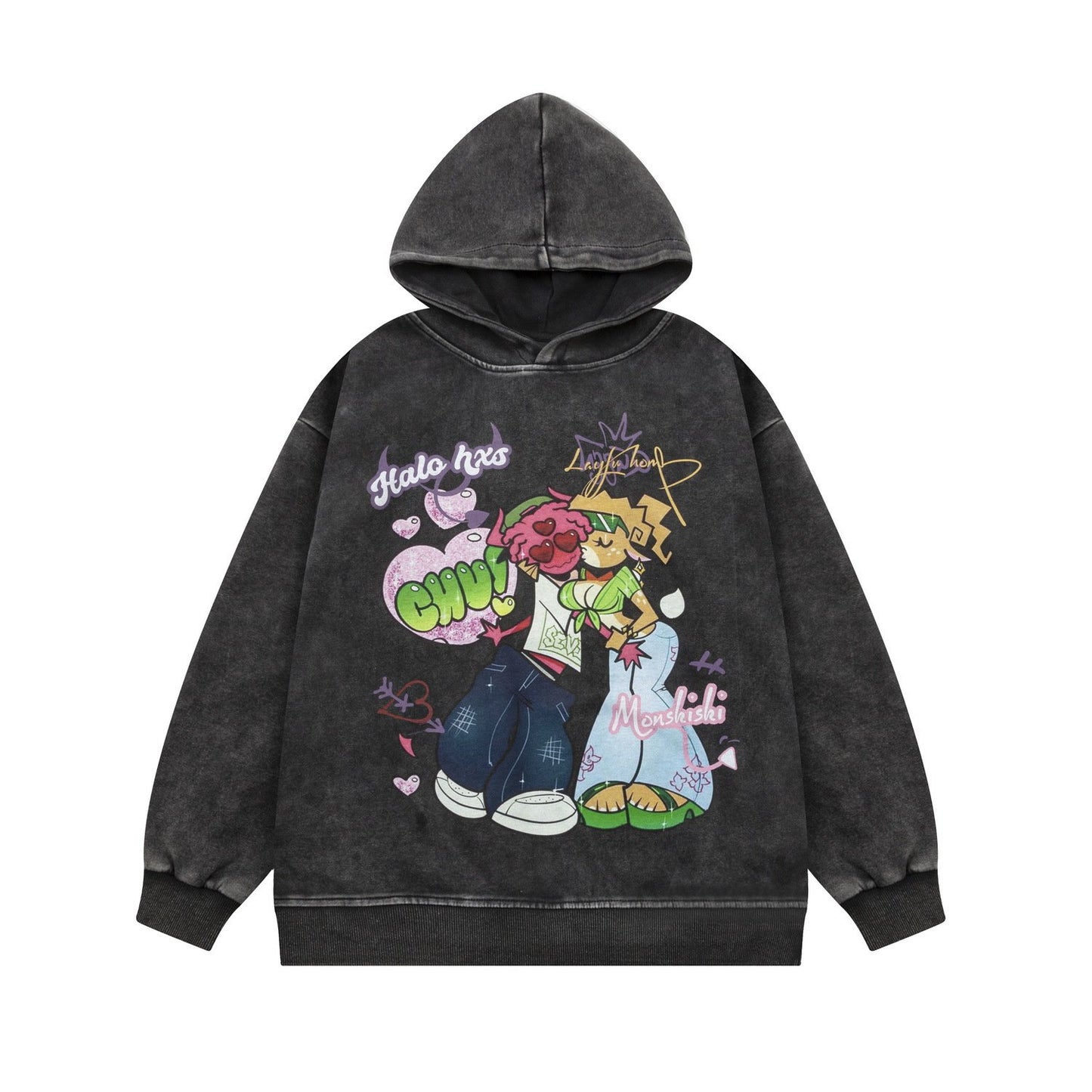 Cartoon Nostalgia Hoodie Black M - VONVEX
