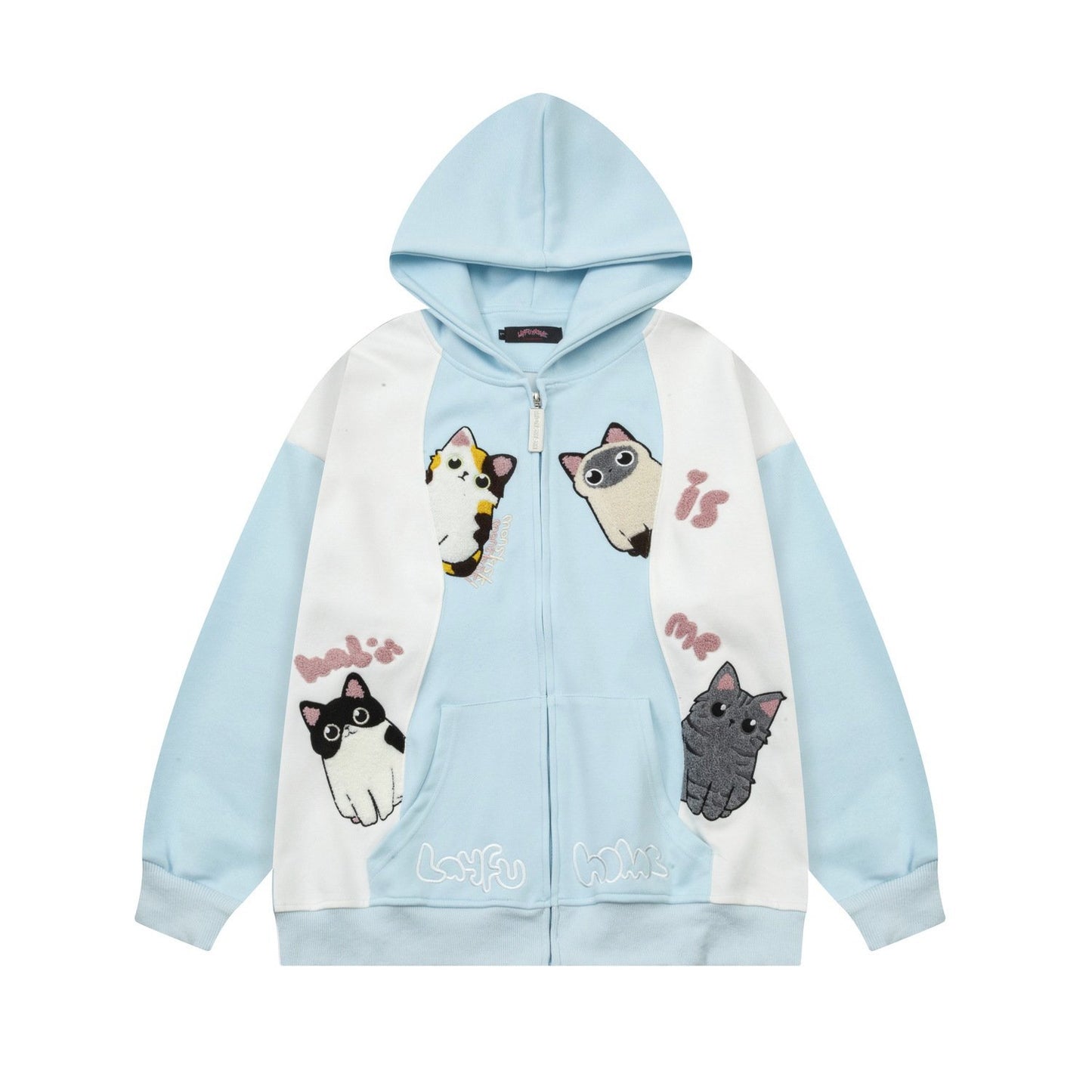 Cat Haunt Hoodie Blue M - VONVEX