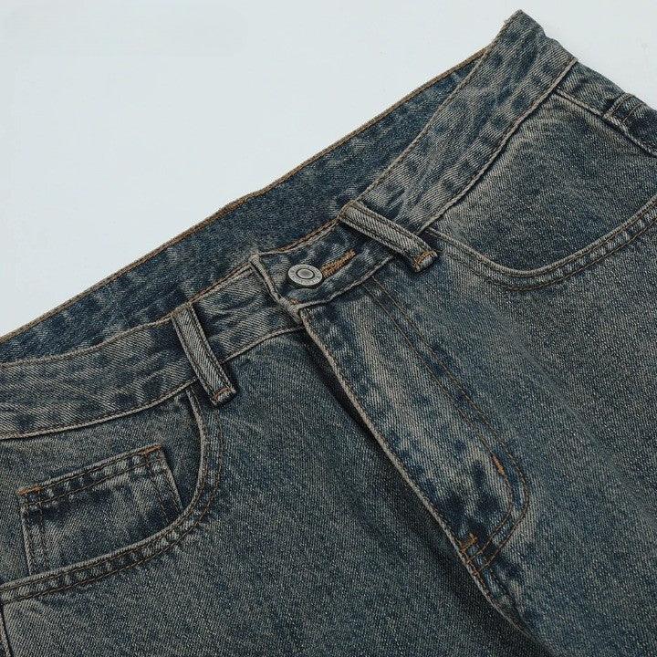 Retro Distressed Wide Leg Jean - VONVEX