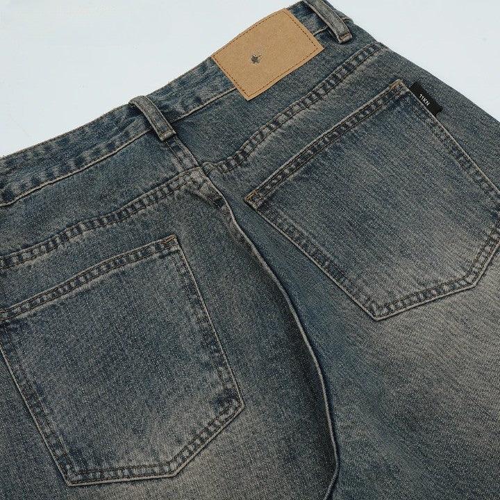 Retro Distressed Wide Leg Jean - VONVEX