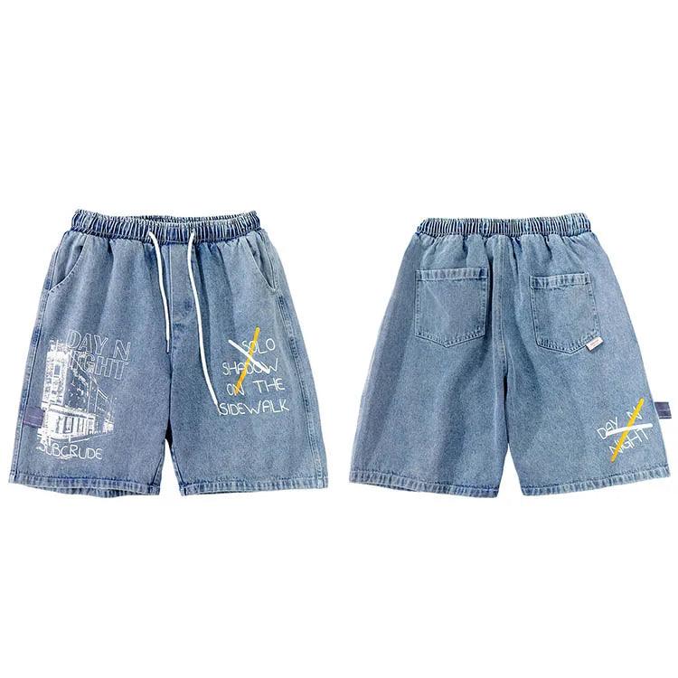 "SOLO SHADOW ON THE SIDEWALK" Cargo Short Blue M - VONVEX
