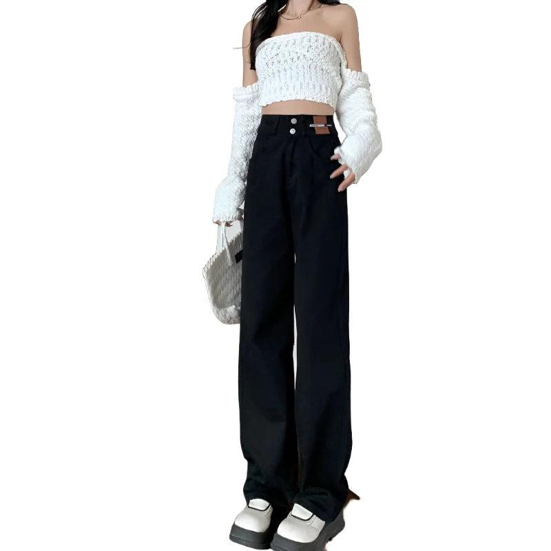 Winter Warm Fleece Denim Wide-Leg Jeans - VONVEX