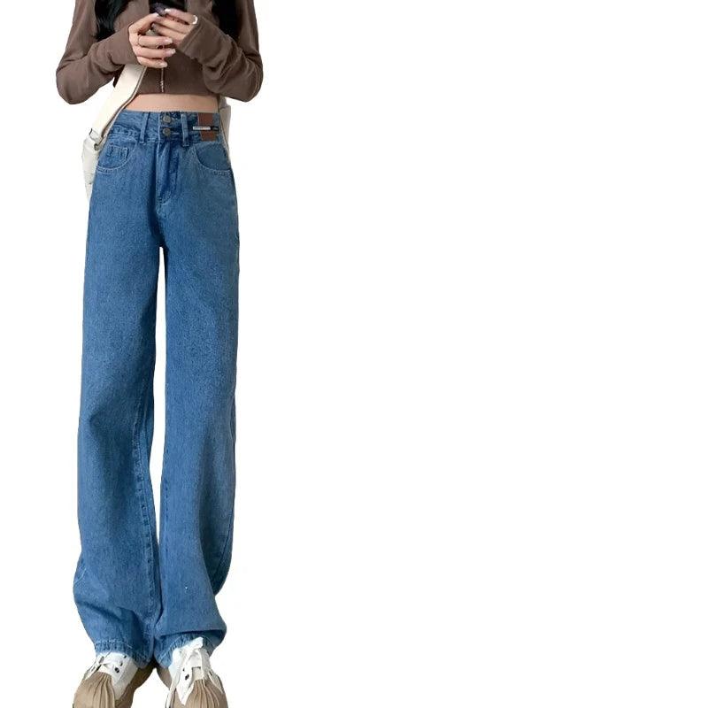 Winter Warm Fleece Denim Wide-Leg Jeans - VONVEX