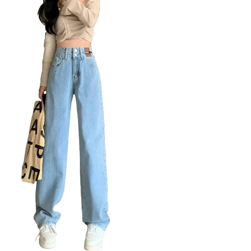 Winter Warm Fleece Denim Wide-Leg Jeans - VONVEX
