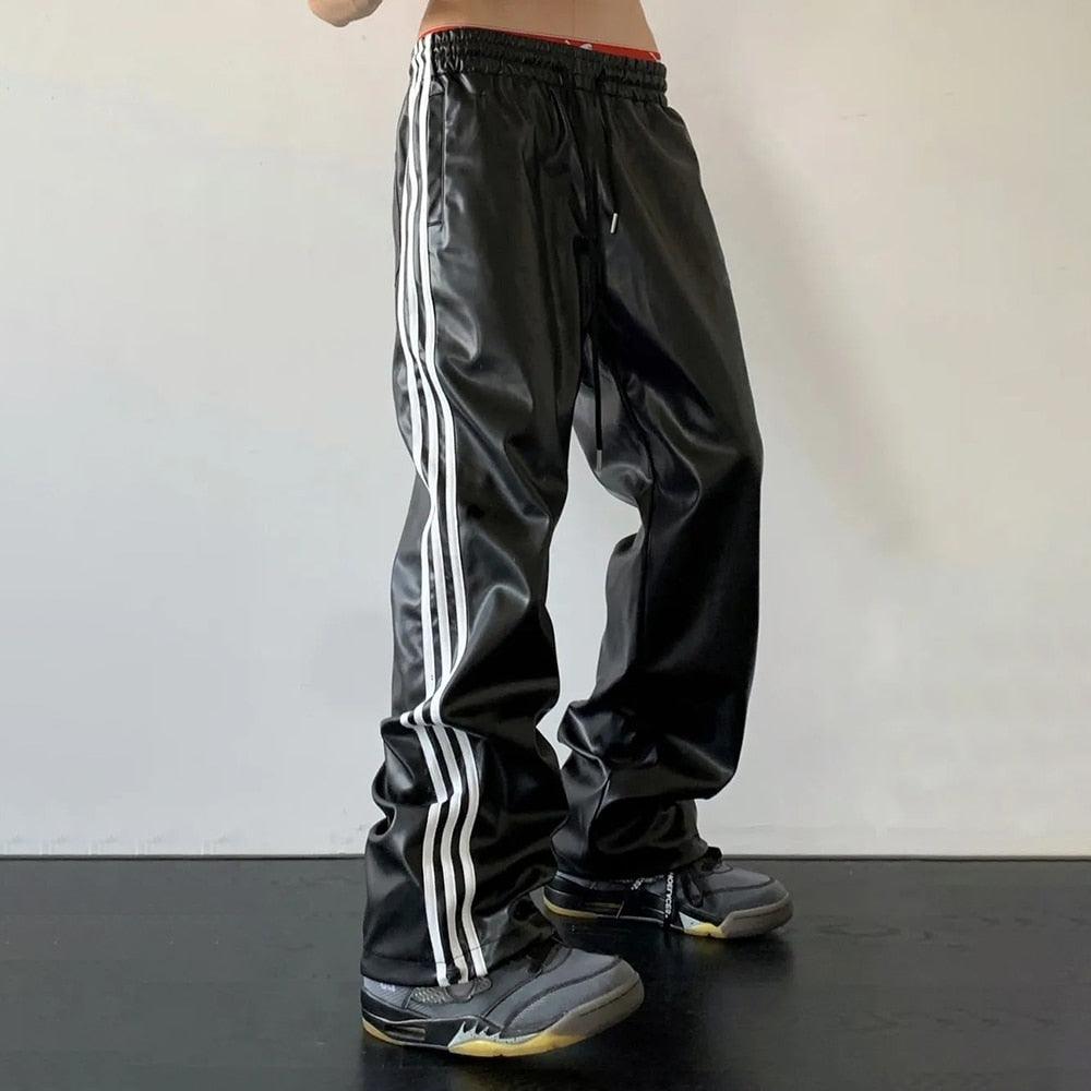Straight Casual Leather Pants - VONVEX