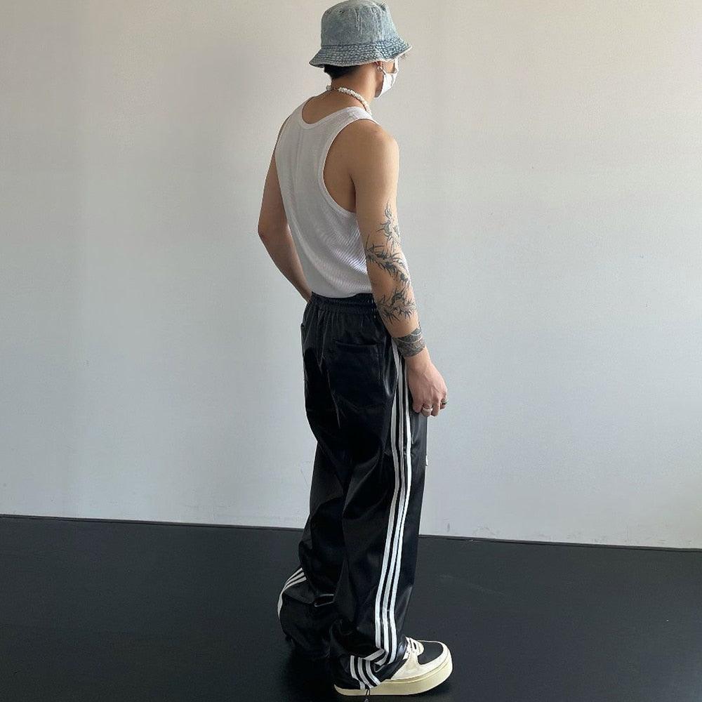 Straight Casual Leather Pants - VONVEX