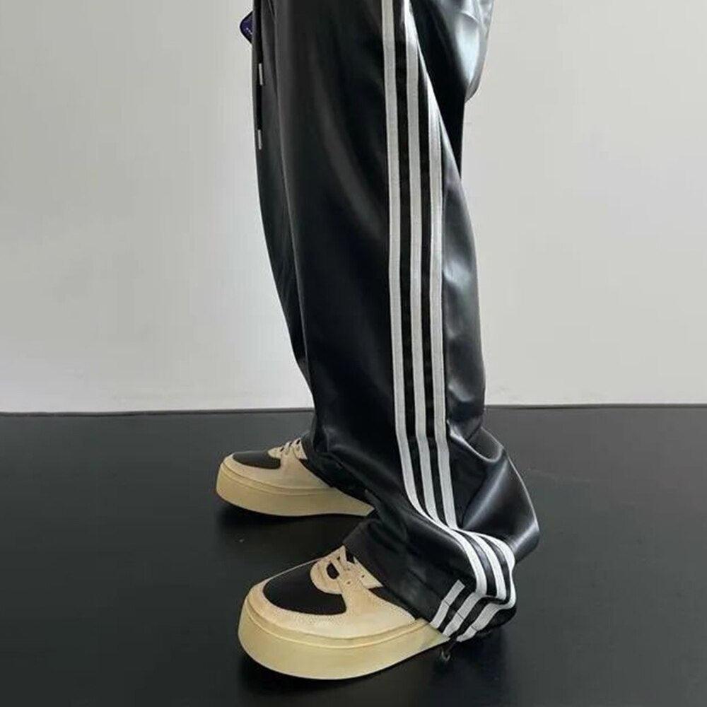 Straight Casual Leather Pants - VONVEX