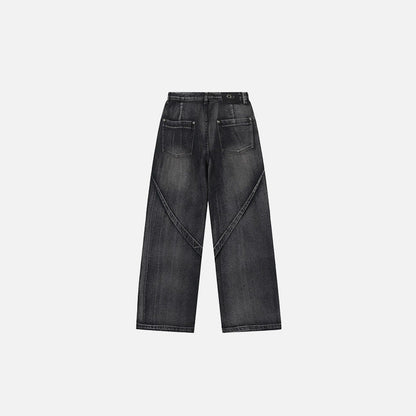 Crisscross Denim Jeans     - VONVEX