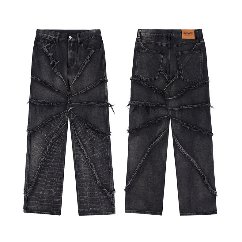 Spider Black Denim Jeans     - VONVEX