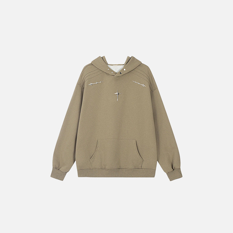 Loose Stellar Cross Hoodie  khaki M  - VONVEX