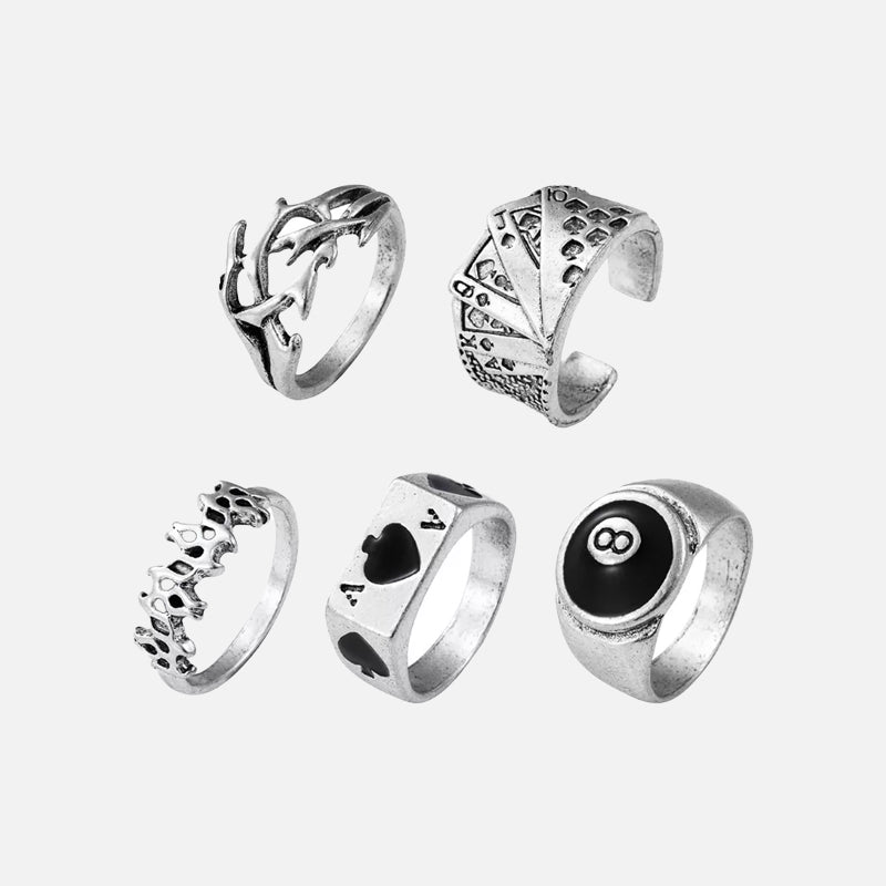 Vintage Soul 5-Piece Rings     - VONVEX