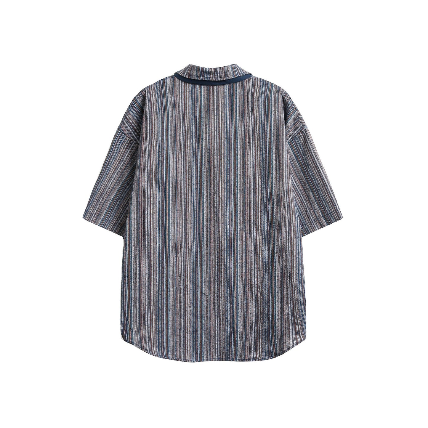 Casual Necktie Striped Shirt     - VONVEX