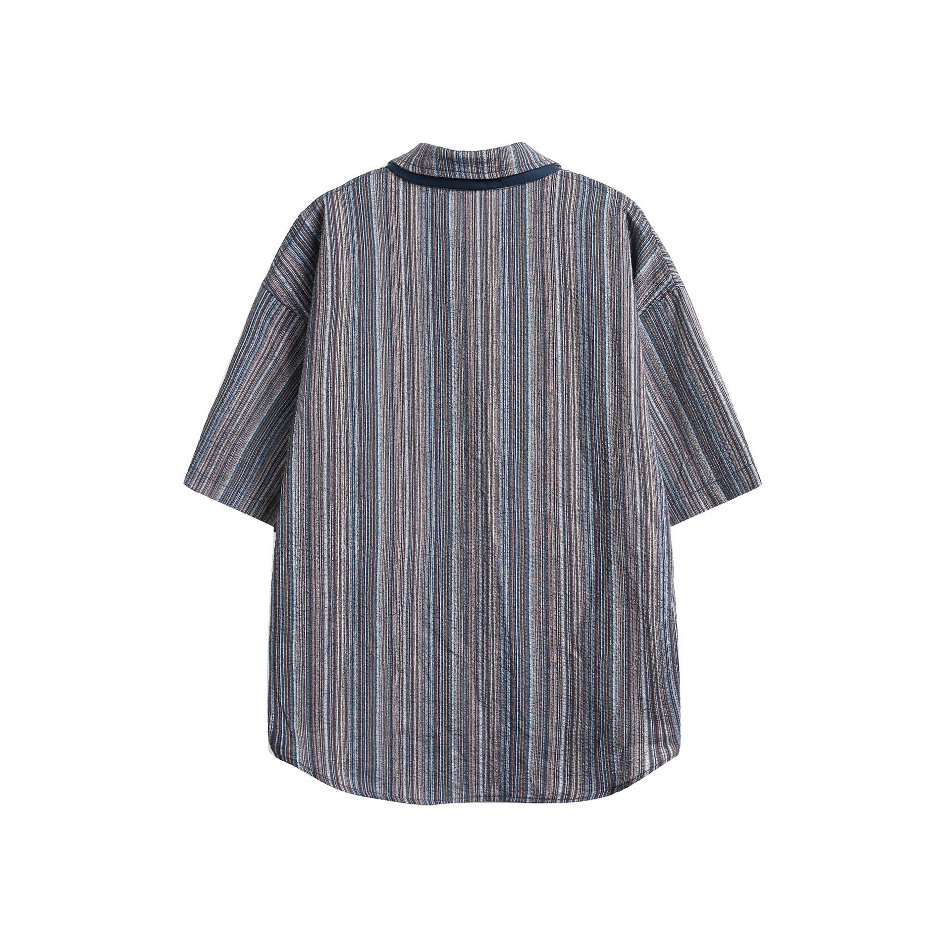 Casual Necktie Striped Shirt     - VONVEX