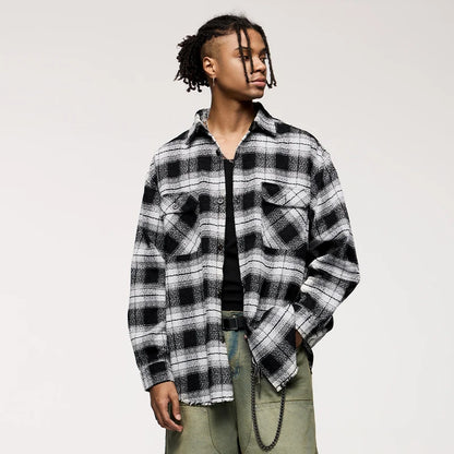 Greyish Black Loose Shacket  Black M  - VONVEX