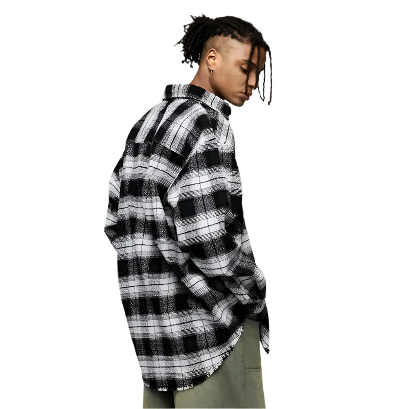 Greyish Black Loose Shacket     - VONVEX