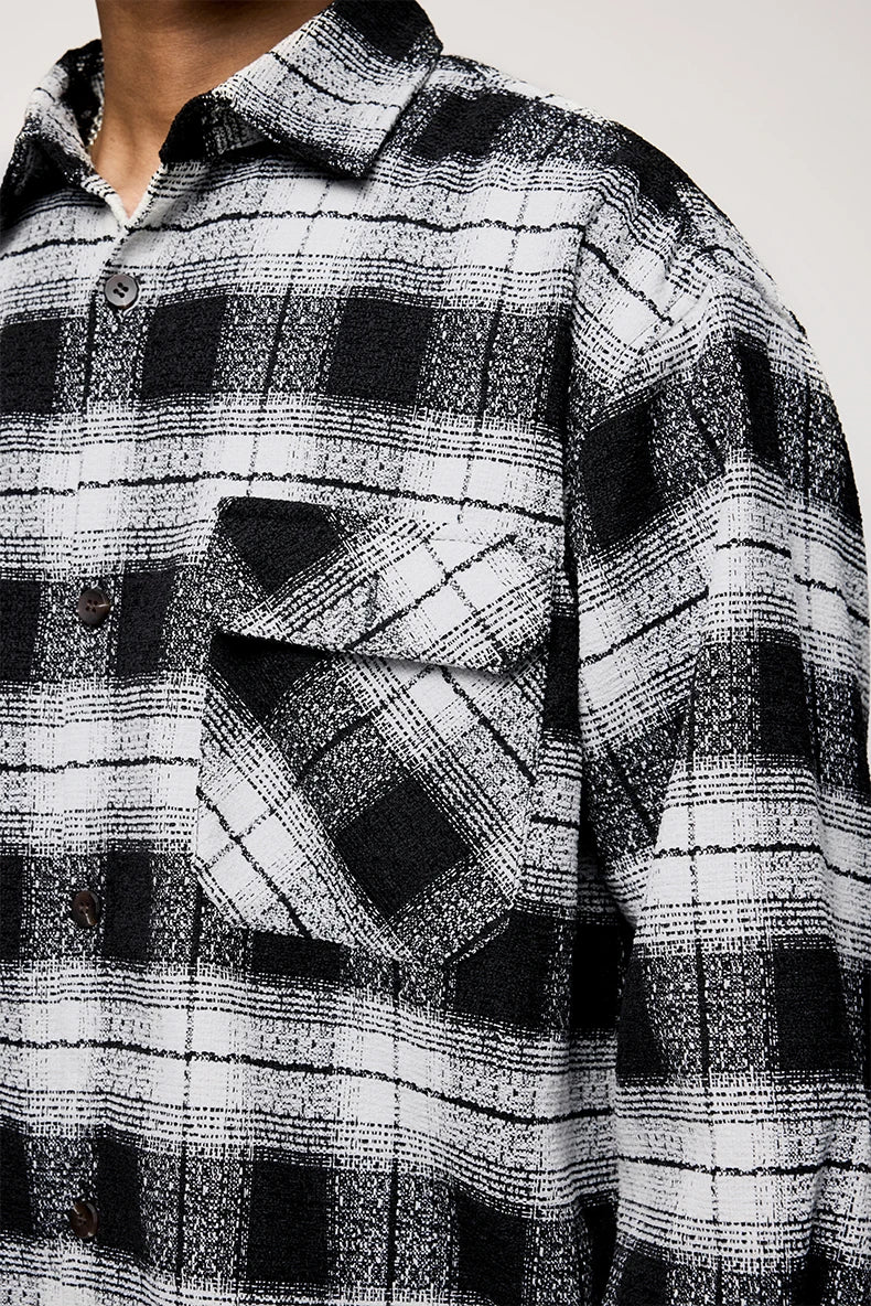 Greyish Black Loose Shacket     - VONVEX