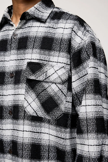 Greyish Black Loose Shacket     - VONVEX
