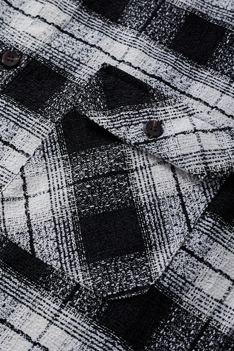 Greyish Black Loose Shacket     - VONVEX