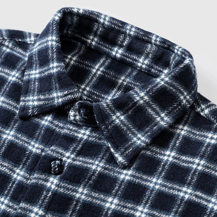 Plaid Vibe Brushed Shirt     - VONVEX