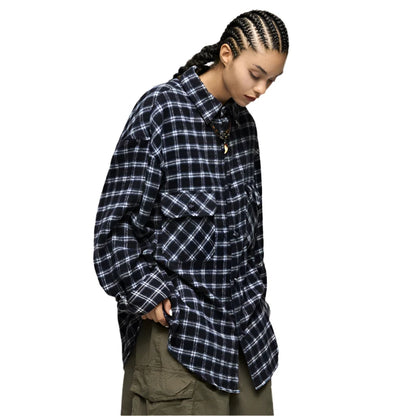 Plaid Vibe Brushed Shirt     - VONVEX