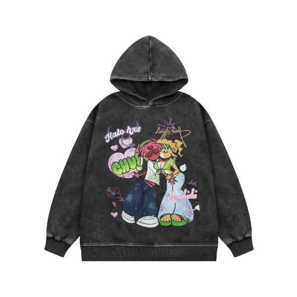 Cartoon Nostalgia Hoodie     - VONVEX