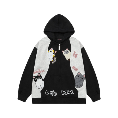 Cat Haunt Hoodie     - VONVEX