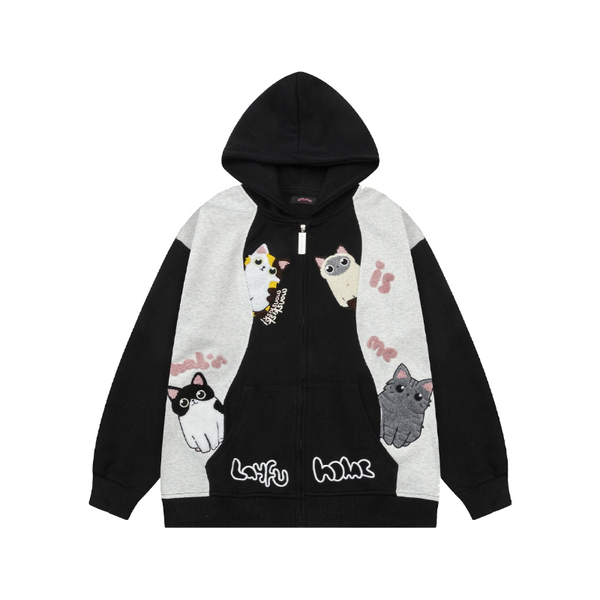 Cat Haunt Hoodie     - VONVEX