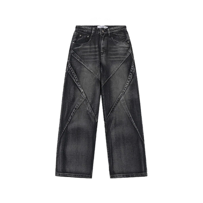 Crisscross Denim Jeans     - VONVEX