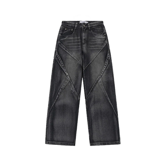 Crisscross Denim Jeans     - VONVEX