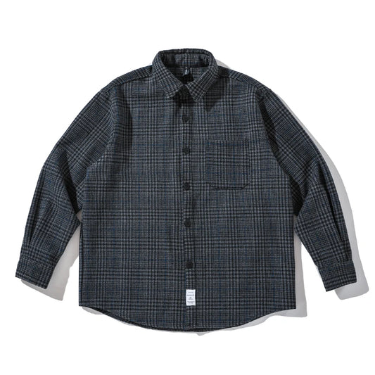 Casual Plaid Striped Shirt  Blue M  - VONVEX
