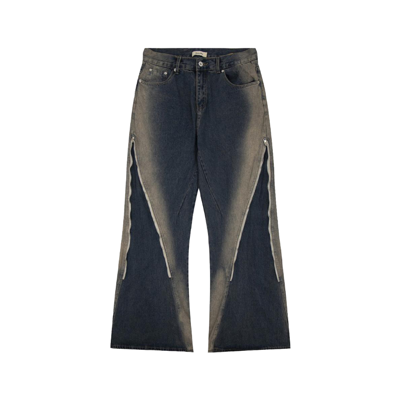 Micro Flared Wide Leg Jeans     - VONVEX