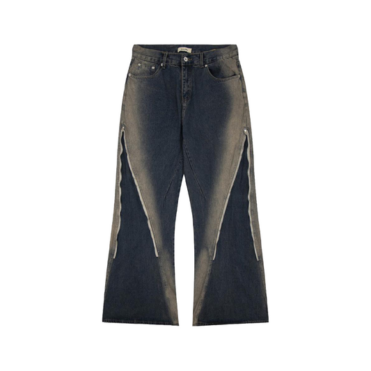 Micro Flared Wide Leg Jeans     - VONVEX
