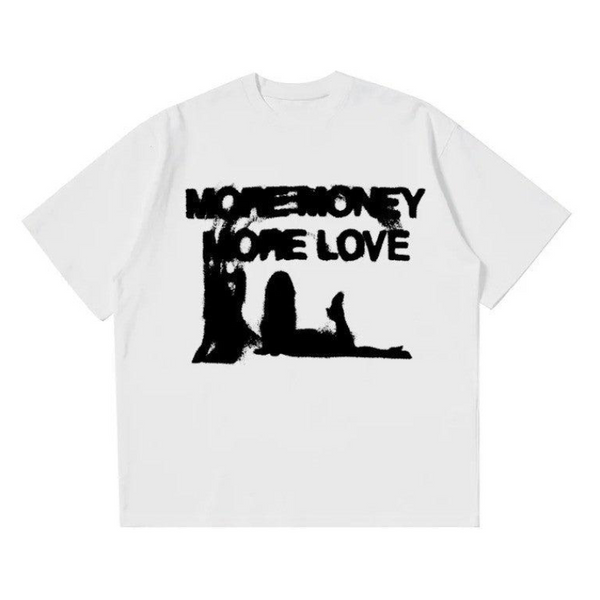 "MORE MONEY MORE LOVE" Y2K Oversized T-Shirt     - VONVEX