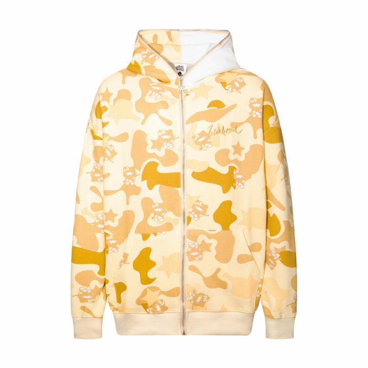 Hello Kitty Camouflage Hoodie  Yellow S  - VONVEX