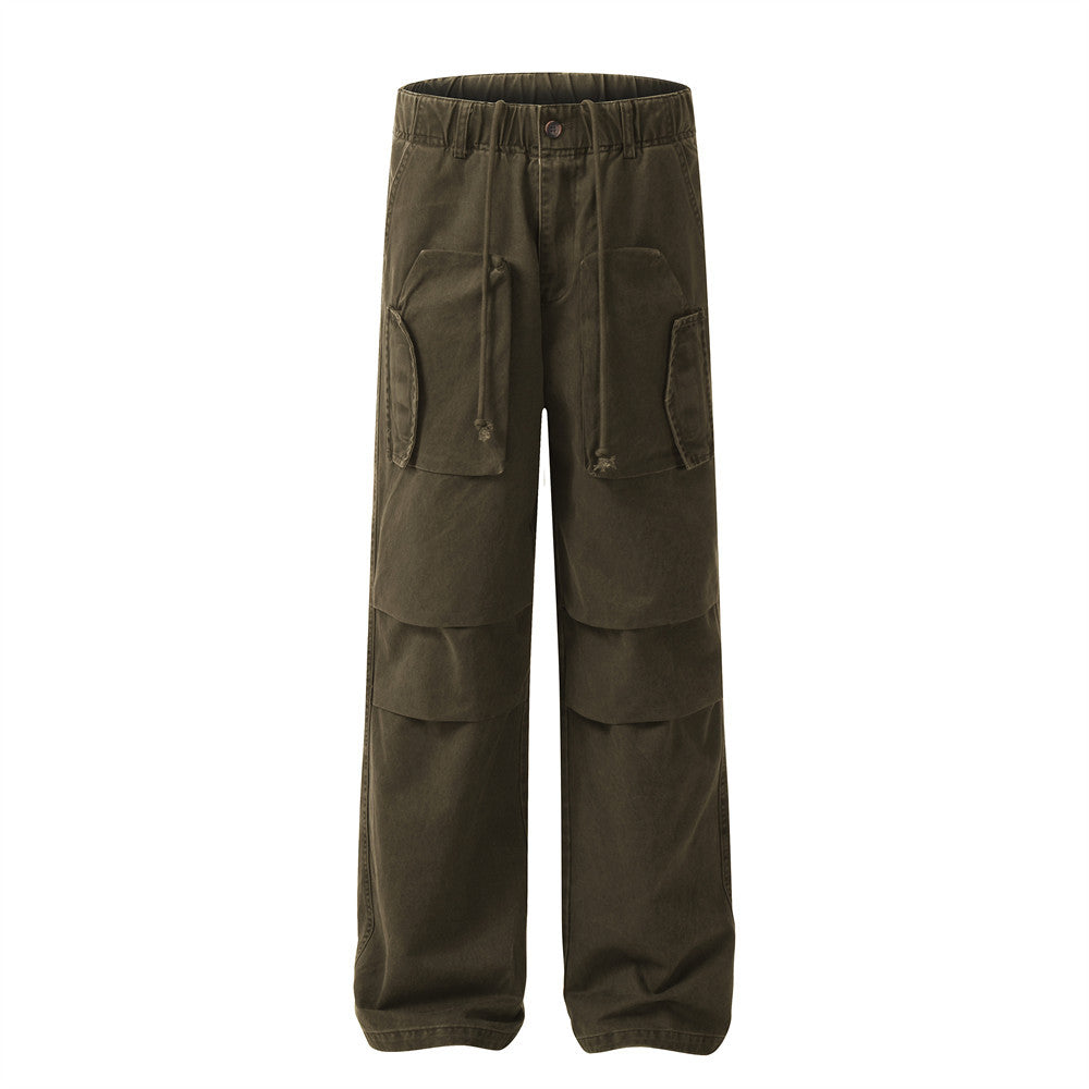Paratrooper Pleat Pants  Army Green S  - VONVEX