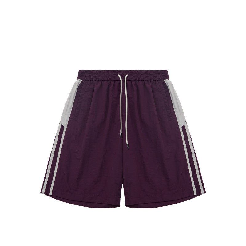 Wide Leg Pants Purple-Shorts S - VONVEX