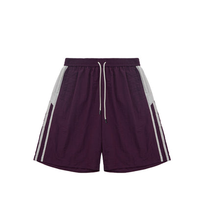 Wide Leg Pants Purple-Shorts S - VONVEX