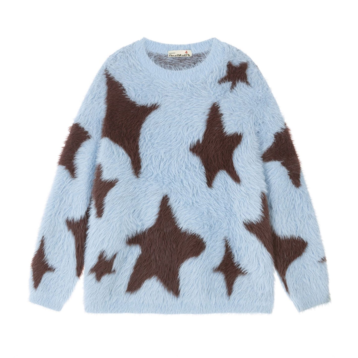 Fur Stars Knitted Sweater  Blue M  - VONVEX