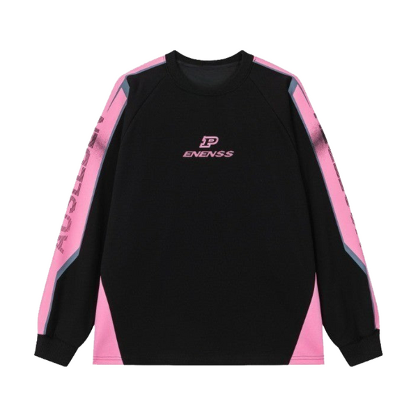 Racing Style Retro Loose Sweater  Black S  - VONVEX