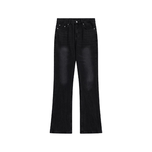 Retro Micro-Lar Ripped Antique Jeans     - VONVEX