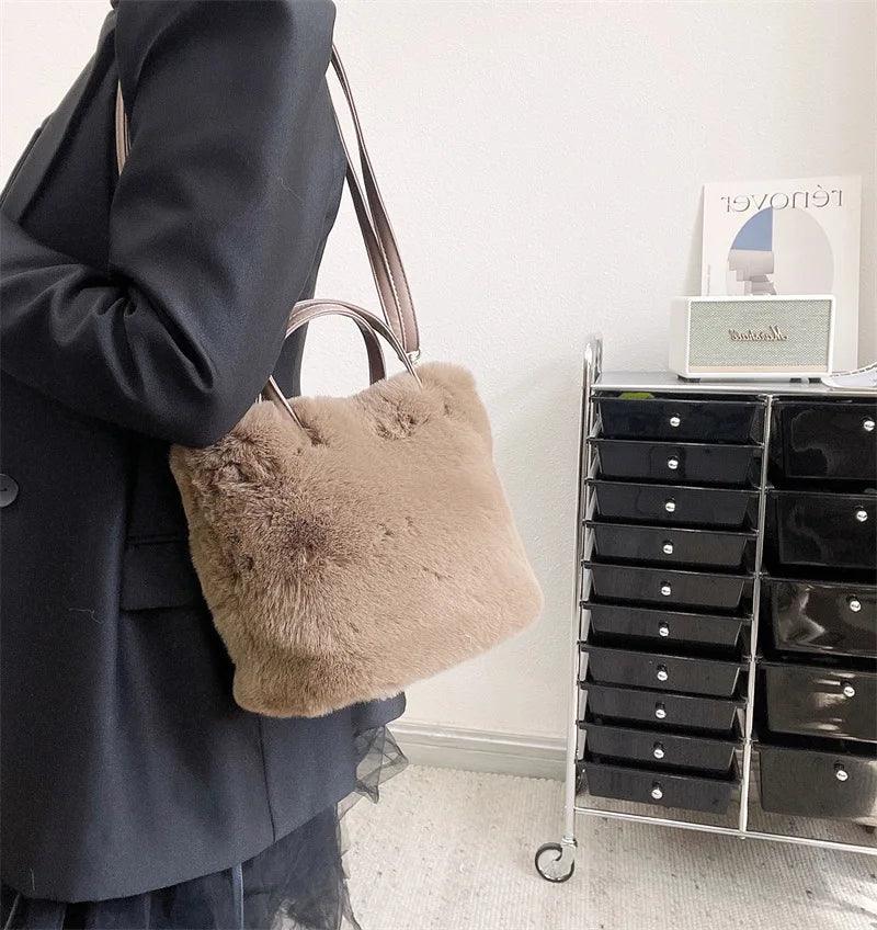 Soft Faux Rabbit Women's Bag     - VONVEX