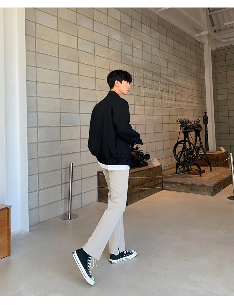 Straight Fit Casual Normal Pants     - VONVEX