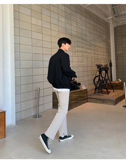 Straight Fit Casual Normal Pants     - VONVEX