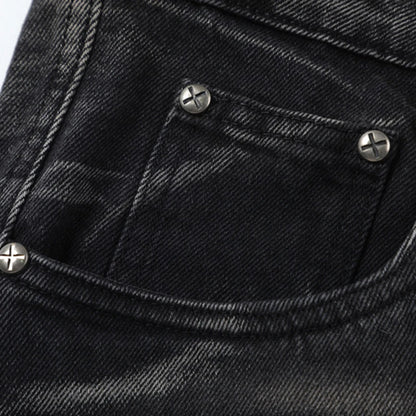 Crisscross Denim Jeans     - VONVEX