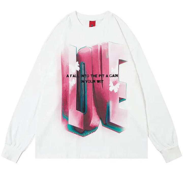 Y2k Sparrow Love Sweater White Oversize XL - VONVEX