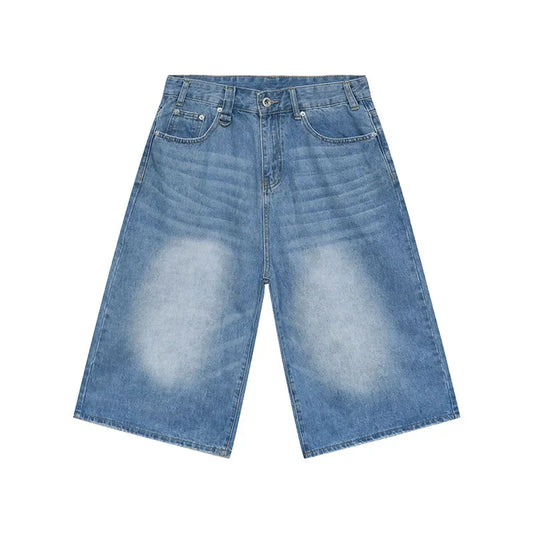 Aesthetic Retro Wide Leg Baggy Short  Light blue S  - VONVEX