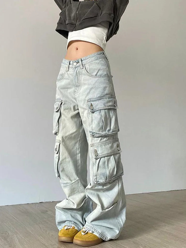 Y2K High-Waisted Women's Baggy Cargo bottom    - VONVEX