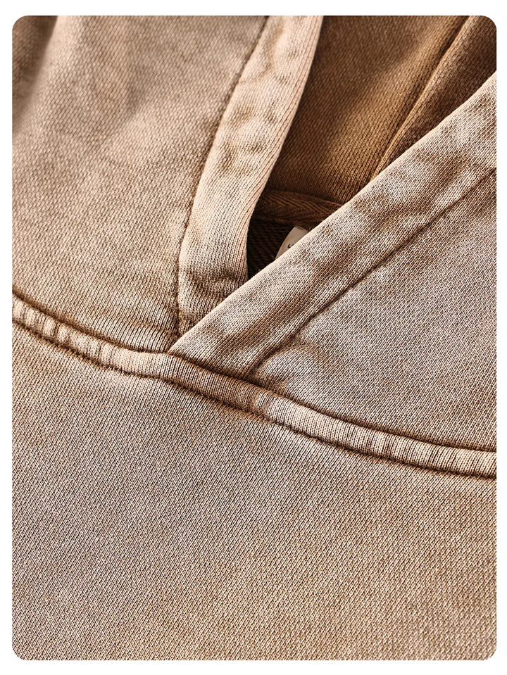 Heavyweight Washed Urban Hoodie     - VONVEX
