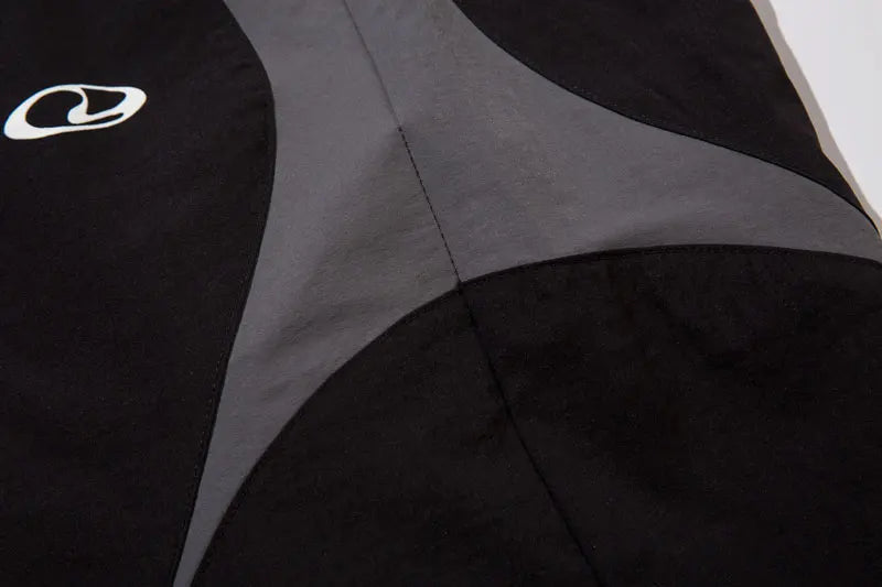 Vintage Black Gray Patchwork Pants     - VONVEX